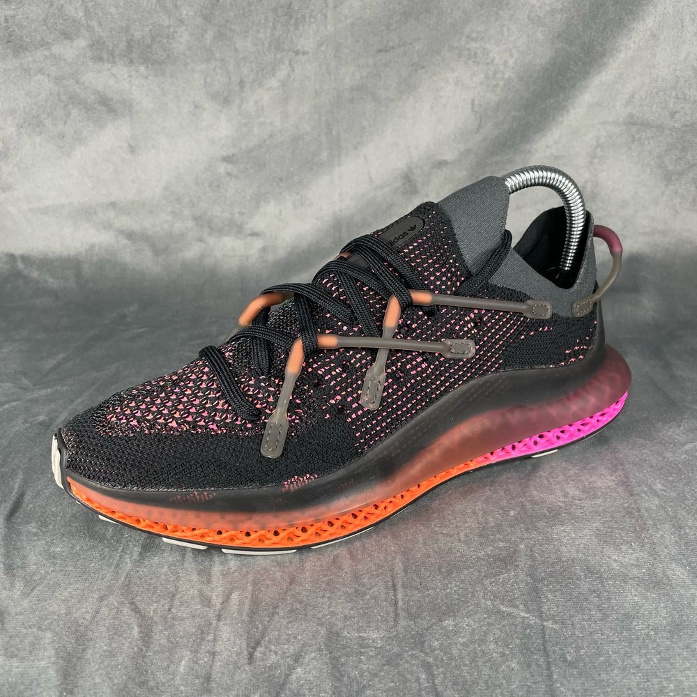 Adidas‎ 4D Fusio Primeknit Black Solar Orange Pink Running Shoes FZ2414 Men’s 7 - Picture 3 of 10
